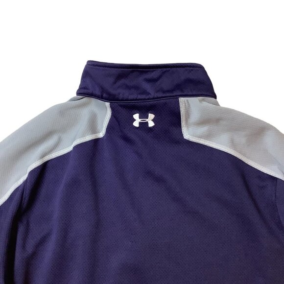 Under Armour Notre Dame Fighting Irish 1/4 Zip Blue Mock-Neck Mens Size M - Picture 4 of 10